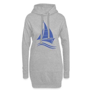 Permis de voile voilier - Sweat-shirt à capuche long Femme - gris chiné - Devant