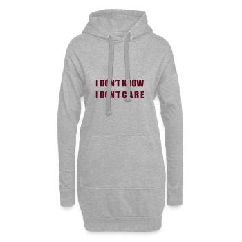 Nerdy Design "IDK IDC" - Form - Hoodie-Kleid - Grau meliert - Vorne