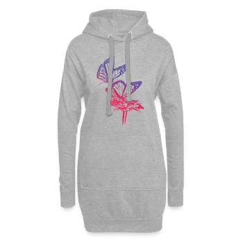 Monarch Butterfly Sketch Graphic Butterfly Lovers - Sweat-shirt à capuche long Femme - gris chiné - Devant