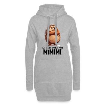 Hérisson Animal Forêt Nature J’écoute toujours Mimimi - Sweat-shirt à capuche long Femme - gris chiné - Devant