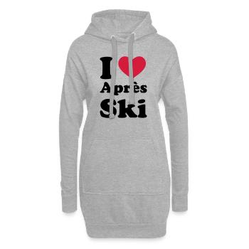 I Love Après Ski - Hoodie-Kleid - Grau meliert - Vorne