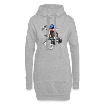 I Am The 80s - Hoodie-Kleid - Grau meliert - Vorne