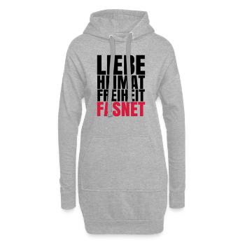 LIEBE HEIMAT FASNET - Hoodie-Kleid - Grau meliert - Vorne
