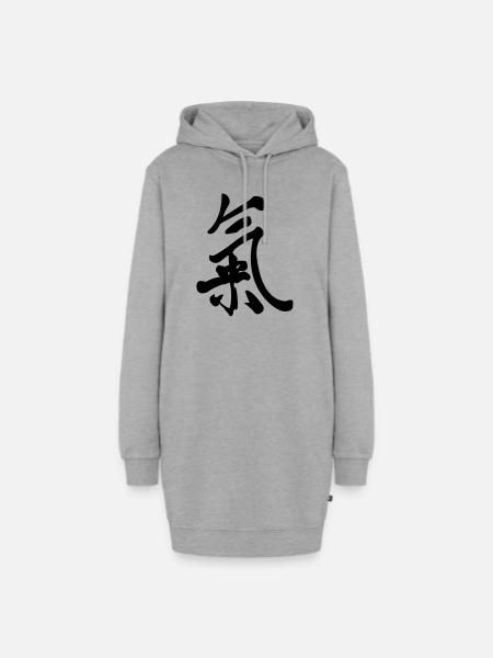 Chi (Qi) - Hoodie-Kleid - Grau meliert