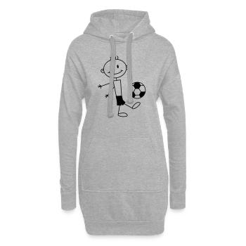 soccer_boy - Sweat-shirt à capuche long Femme - gris chiné - Devant