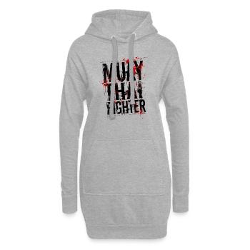 Muay Thai Kämpfer - Hoodie-Kleid - Grau meliert - Vorne