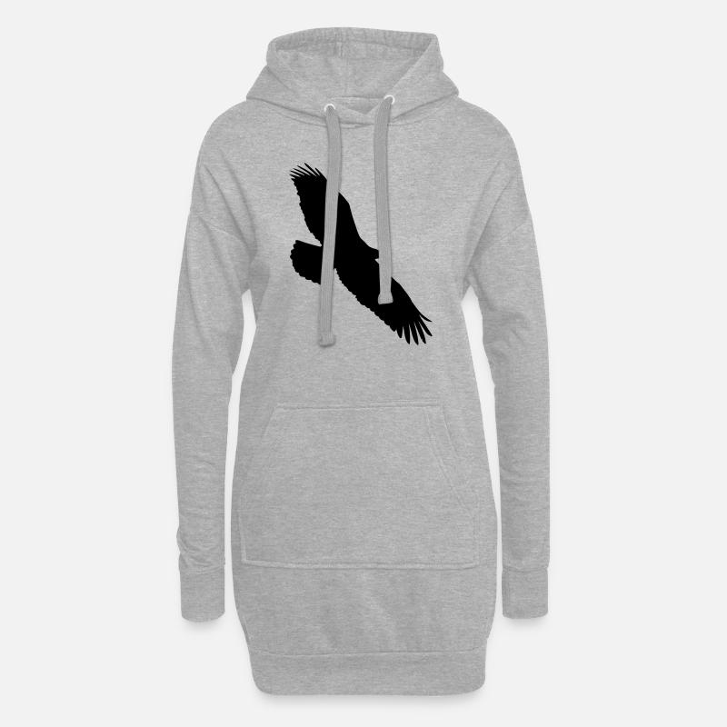 aigle planant dans le ciel - Sweat-shirt à capuche long Femme - gris chiné