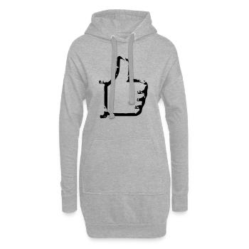 Gefällt mir - Daumen hoch - Comic - Hoodie-Kleid - Grau meliert - Vorne