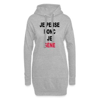 JE PENSE DONC JE GENE - Sweat-shirt à capuche long Femme - gris chiné - Devant