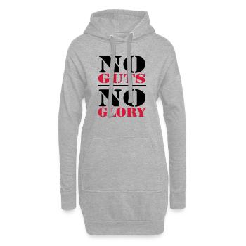 No Guts, no Glory - Hoodie-Kleid - Grau meliert - Vorne