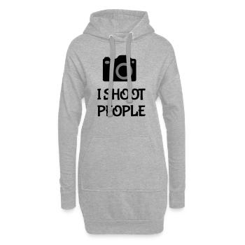Shoot People - Sweat-shirt à capuche long Femme - gris chiné - Devant