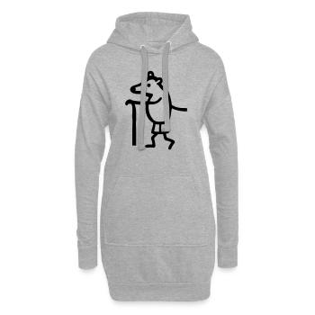Maulwurf wandern - Hoodie-Kleid - Grau meliert - Vorne