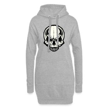 crane tete de mort halloween - Sweat-shirt à capuche long Femme - gris chiné - Devant