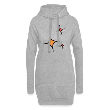 Sternchen. Drei bunte Sterne, hand gezeichnet. - Hoodie-Kleid - Grau meliert - Vorne