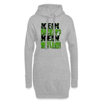 Kein Backup? Kein Mitleid! - Hoodie-Kleid - Grau meliert - Vorne
