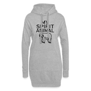 Fun Fun Drôle - Sweat-shirt à capuche long Femme - gris chiné - Devant