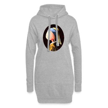 Peinture Laitière - Sweat-shirt à capuche long Femme - gris chiné - Devant