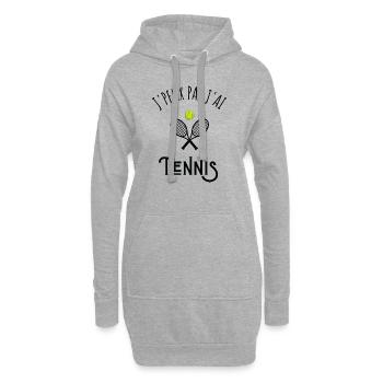 je peux pas j'ai tennis - Sweat-shirt à capuche long Femme - gris chiné - Devant