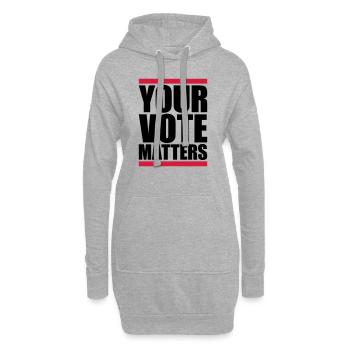 your vote matters Zitat - Hoodie-Kleid - Grau meliert - Vorne