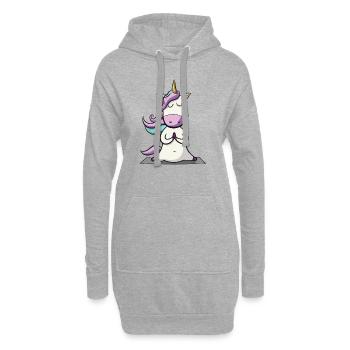 Einhorn Yoga Lustig Yogalehrerin Geschenkidee - Hoodie-Kleid - Grau meliert - Vorne