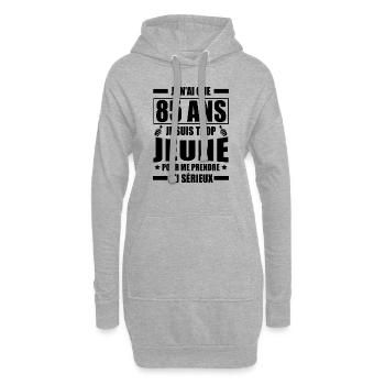 j ai que 85 ans / humour anniversaire 85 ans - Sweat-shirt à capuche long Femme - gris chiné - Devant