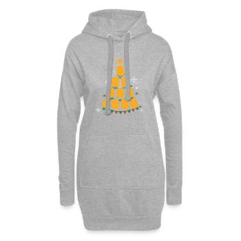 Chiken Nugget Fast Food Christmas Tree - Hoodie-Kleid - Grau meliert - Vorne