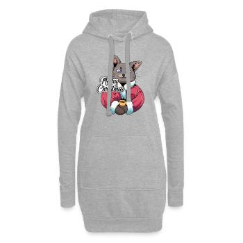 Cadeaux de Noël Noël - Sweat-shirt à capuche long Femme - gris chiné - Devant