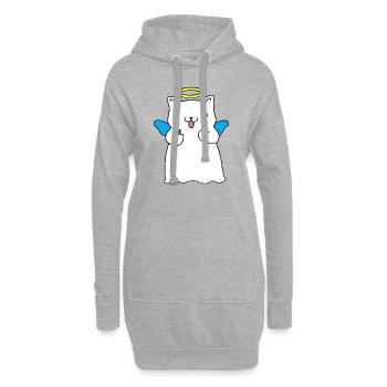 Ange espiègle - Sweat-shirt à capuche long Femme - gris chiné - Devant