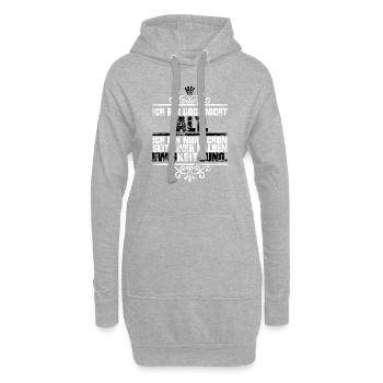 Nicht alt sondern seit Ewigkeiten jung - Hoodie-Kleid - Grau meliert - Vorne