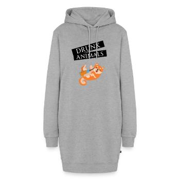 Shiba Inu Dog - Drunk Animals - Hoodie-Kleid - Grau meliert - Vorne