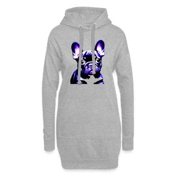 Chiens Chien bouledogue Français Chien Propriétaire - Sweat-shirt à capuche long Femme - gris chiné - Devant