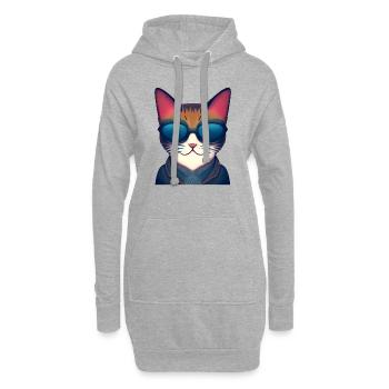 Domestique Cat Cat Pet Kitten Cat Propriétaire - Sweat-shirt à capuche long Femme - gris chiné - Devant