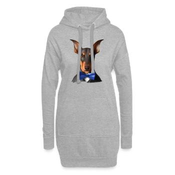 Doberman Doberman chiot chien Doberman dresseur - Sweat-shirt à capuche long Femme - gris chiné - Devant