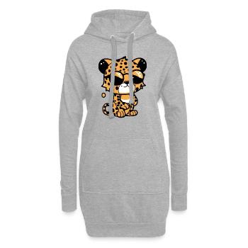 Zoolto der Leopard - Hoodie-Kleid - Grau meliert - Vorne