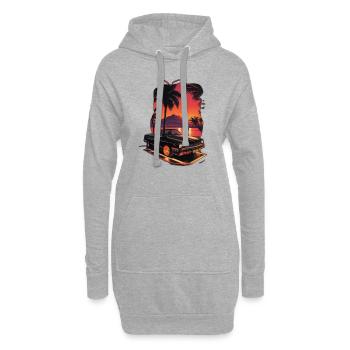 Années 90 - Sweat-shirt à capuche long Femme - gris chiné - Devant