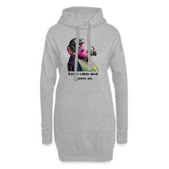 KeepCalm - Sweat-shirt à capuche long Femme - gris chiné - Devant