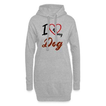 i love my dog 02 - Hoodie-Kleid - Grau meliert - Vorne