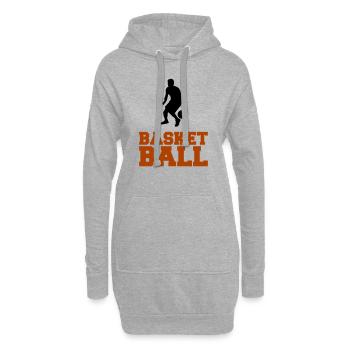 basket-ball - Sweat-shirt à capuche long Femme - gris chiné - Devant