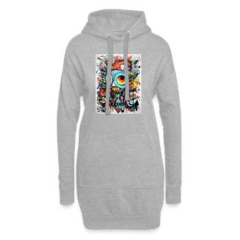 Géométrie du colibri - Sweat-shirt à capuche long Femme - gris chiné - Devant