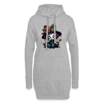 Poupée d’horreur / Halloween / Effrayant / Sombre - Sweat-shirt à capuche long Femme - gris chiné - Devant