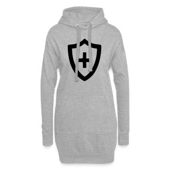 Bouclier de santé - Sweat-shirt à capuche long Femme - gris chiné - Devant