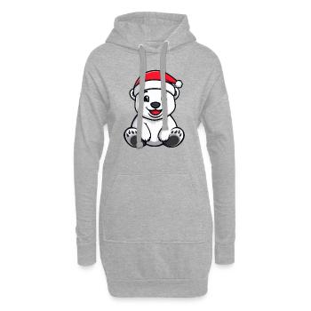 Noël de l’ours polaire - Sweat-shirt à capuche long Femme - gris chiné - Devant