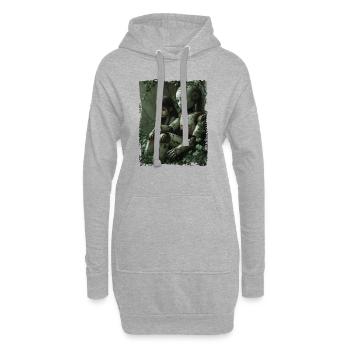 Ein junges Mädchen sitzt neben einem verlassenen Roboter - Hoodie-Kleid - Grau meliert - Vorne