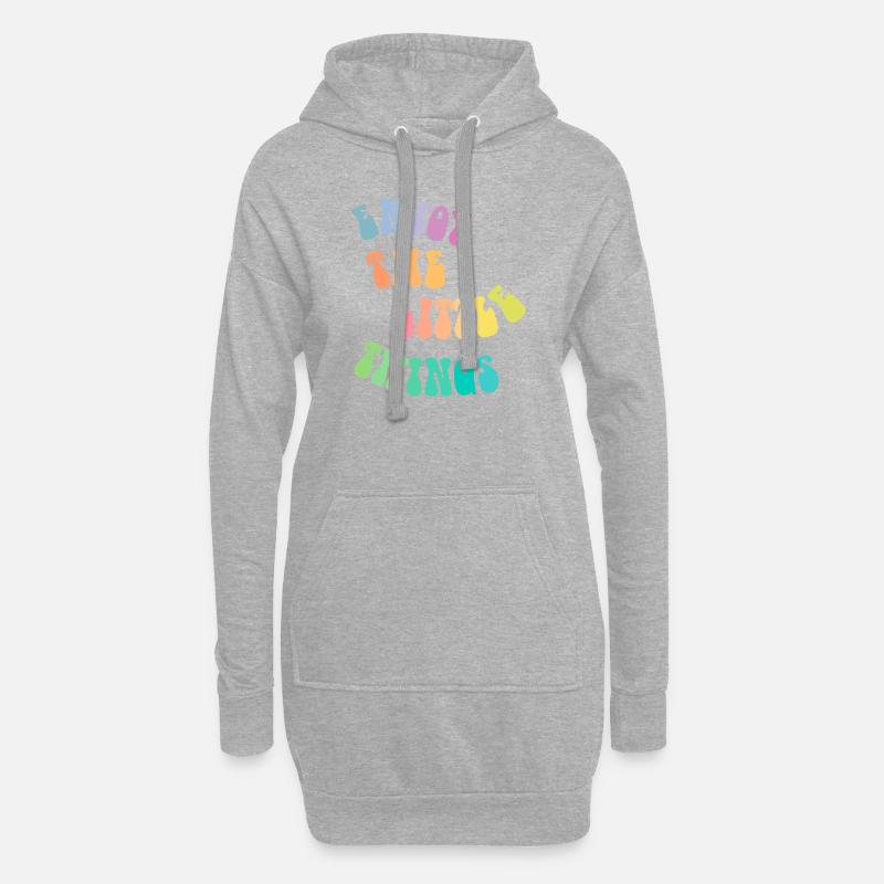 Enjoy the little things - Geschenkidee - Geschenk - Hoodie-Kleid - Grau meliert