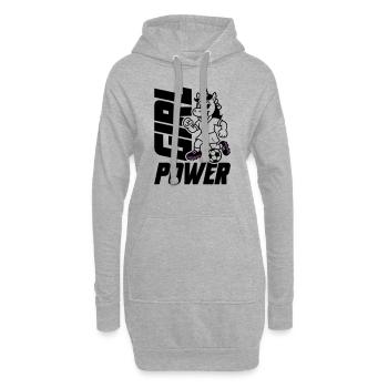Fussball Einhorn Girl Power - Hoodie-Kleid - Grau meliert - Vorne