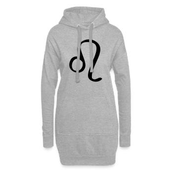 Löwe Sternzeichen - Hoodie-Kleid - Grau meliert - Vorne