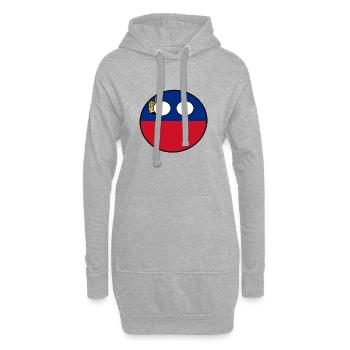 Countryball Land Heimat Liechtenstein - Hoodie-Kleid - Grau meliert - Vorne