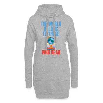 Le monde appartient à ceux qui font des citations motivantes - Sweat-shirt à capuche long Femme - gris chiné - Devant