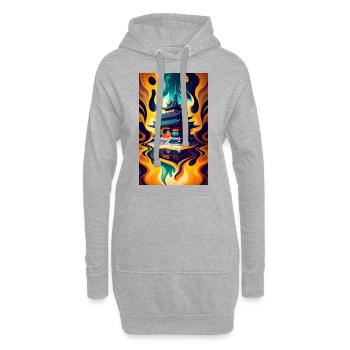 Temple reflection - Hoodie Dress - heather grey - Front