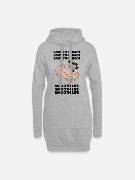Smooth Brain Smooth Life Funny Oddly Specific Meme - Hoodie Dress - heather grey
